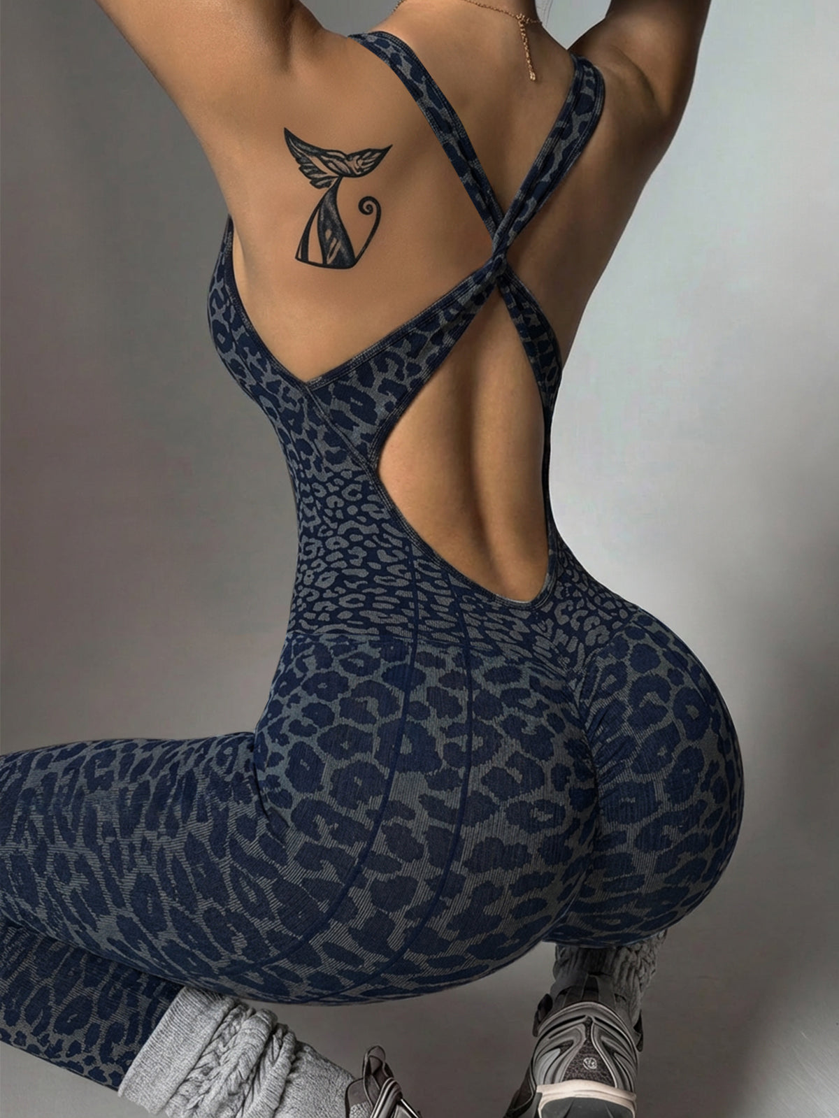 Leopard Print Sculpt Romper