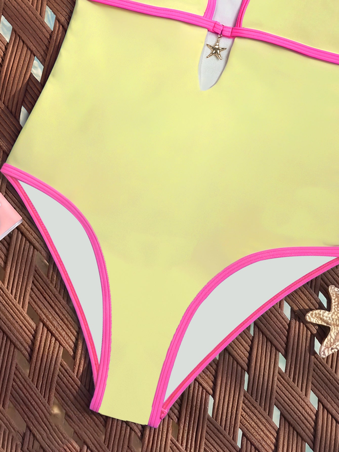 Contrast Trim Star Charm One-Piece Swimsuit