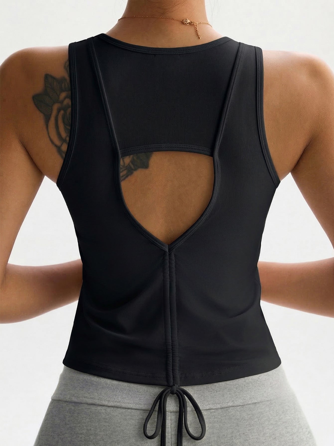 Lila Zen Women’s Open Back Sleeveless Tank Top | High Stretch Skin-Friendly Fitted Yoga Top