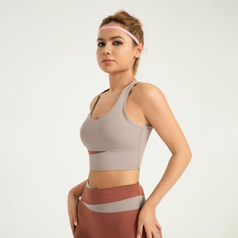 Lila Zen Women's Color Block Yoga Sports Bra