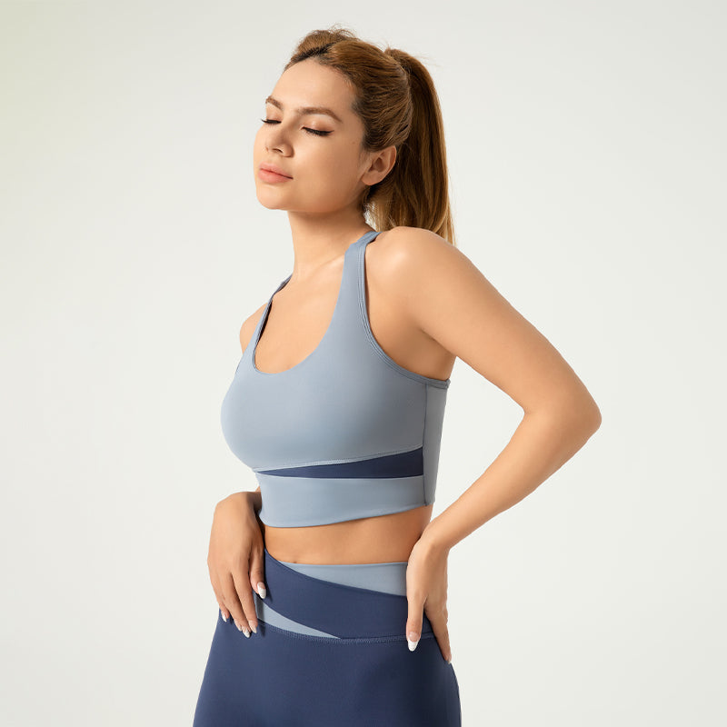 Lila Zen Women's Color Block Yoga Sports Bra