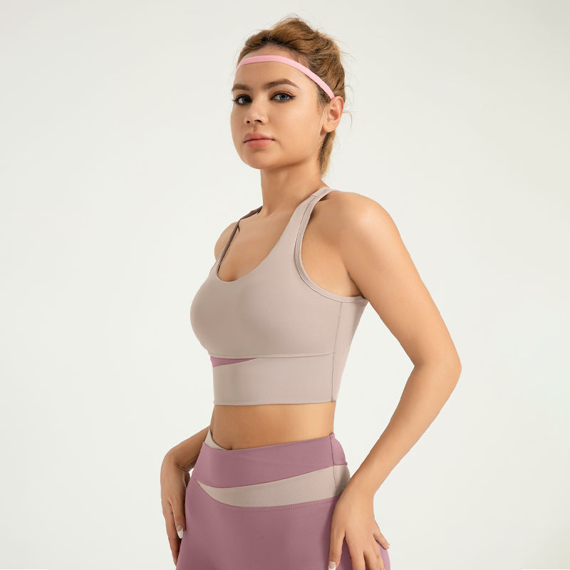 Lila Zen Women's Color Block Yoga Sports Bra