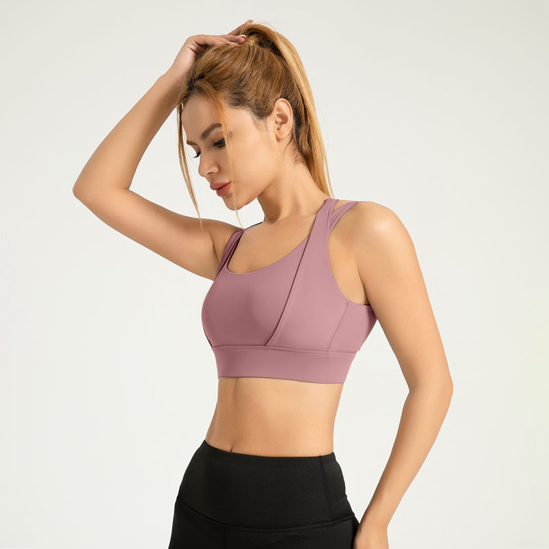 Lila Zen Women's Enhanced Bust Yoga Sports Bra with Double Shoulder Straps