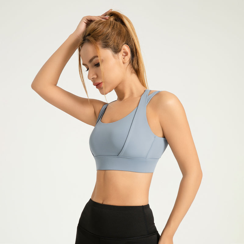 Lila Zen Women's Enhanced Bust Yoga Sports Bra with Double Shoulder Straps