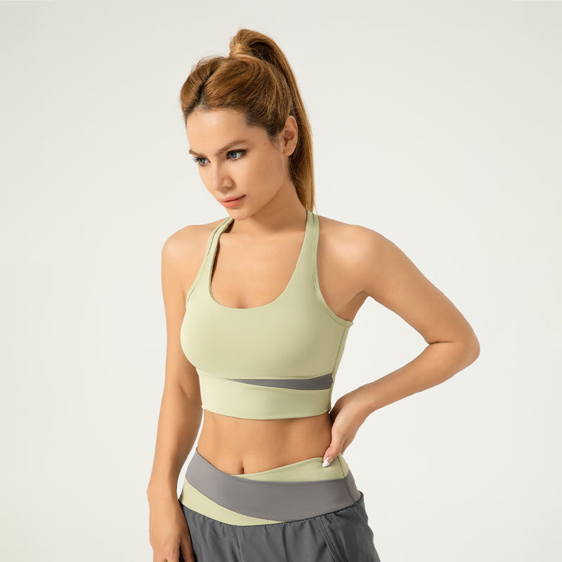 Lila Zen Women's Color Block Yoga Sports Bra