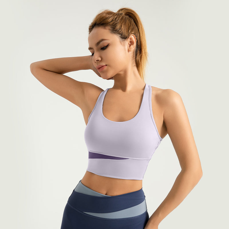 Lila Zen Women's Color Block Yoga Sports Bra