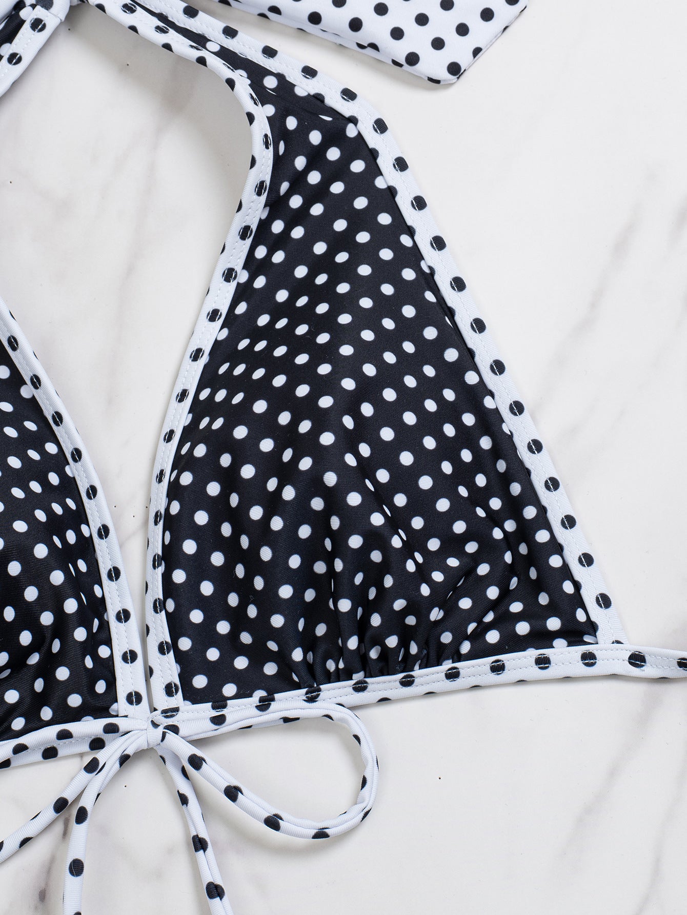 Polka Dot Halter Swim Set with Ruffle Skirt
