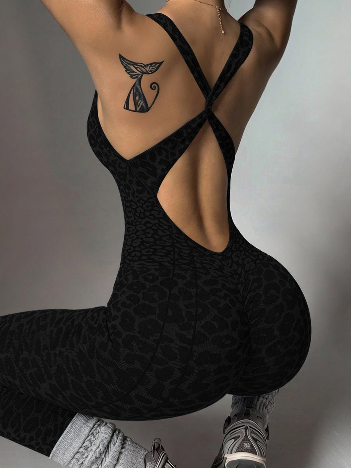 Leopard Print Sculpt Romper