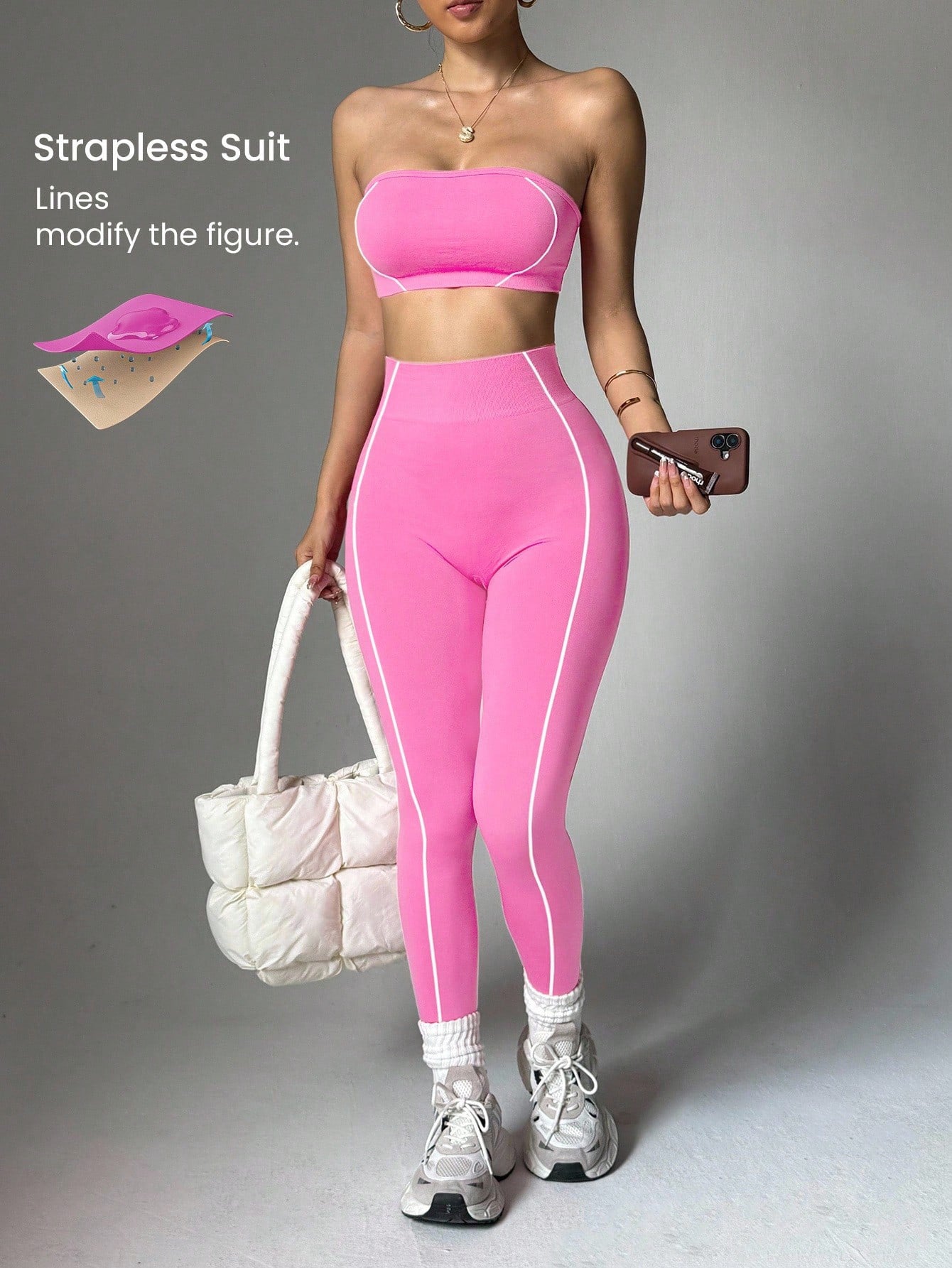 Lila Zen Strapless Sculpt Seamless Yoga Set