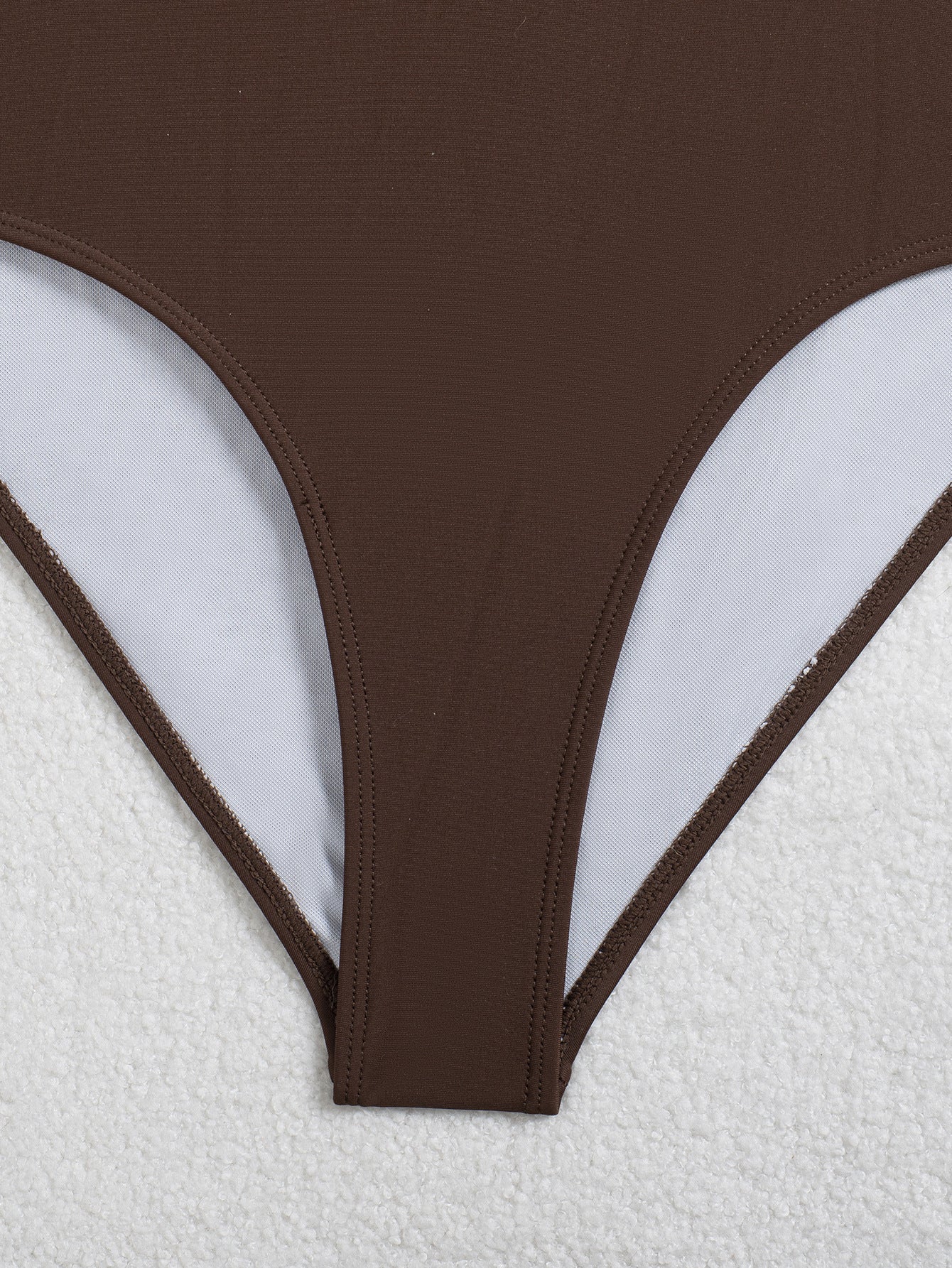 Ruched Plunge Halter One-Piece Swimsuit