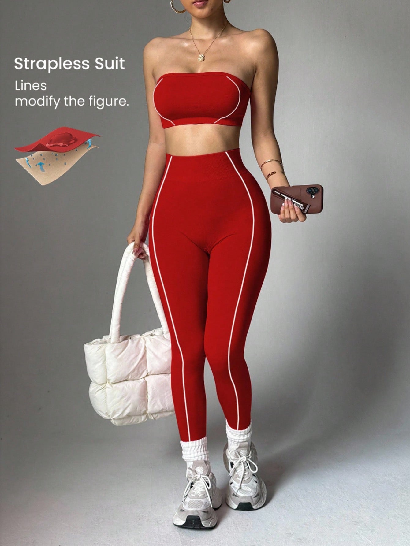 Lila Zen Strapless Sculpt Seamless Yoga Set