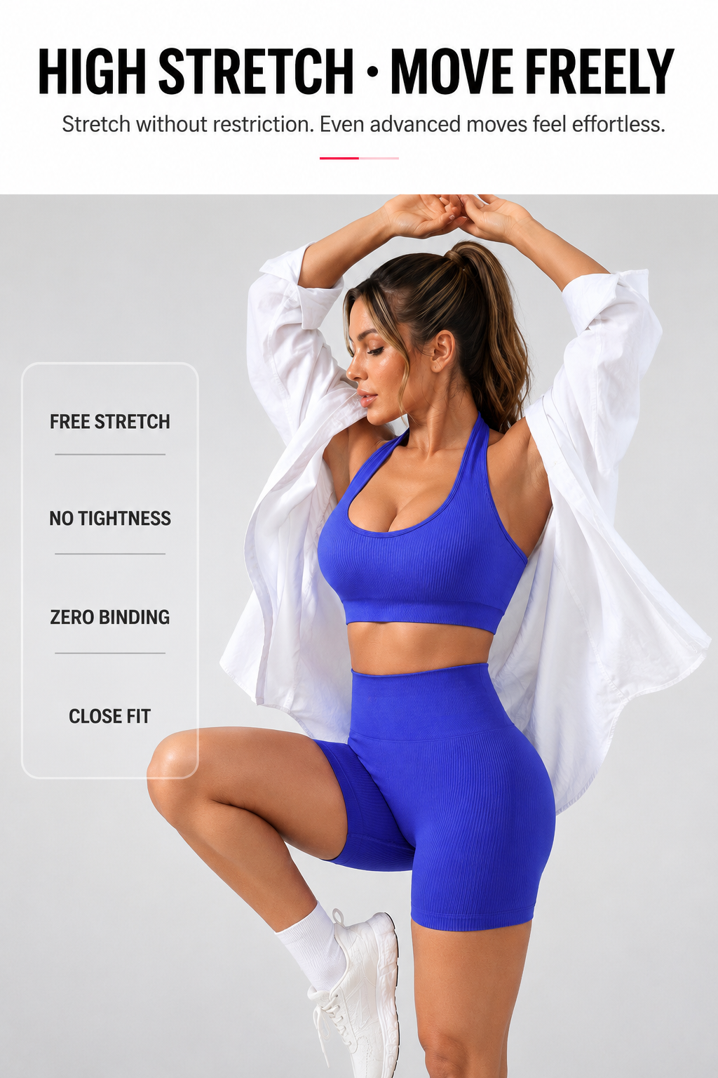 Lila Zen Seamless Halter Sports Bra & High-Waisted Biker Shorts Set