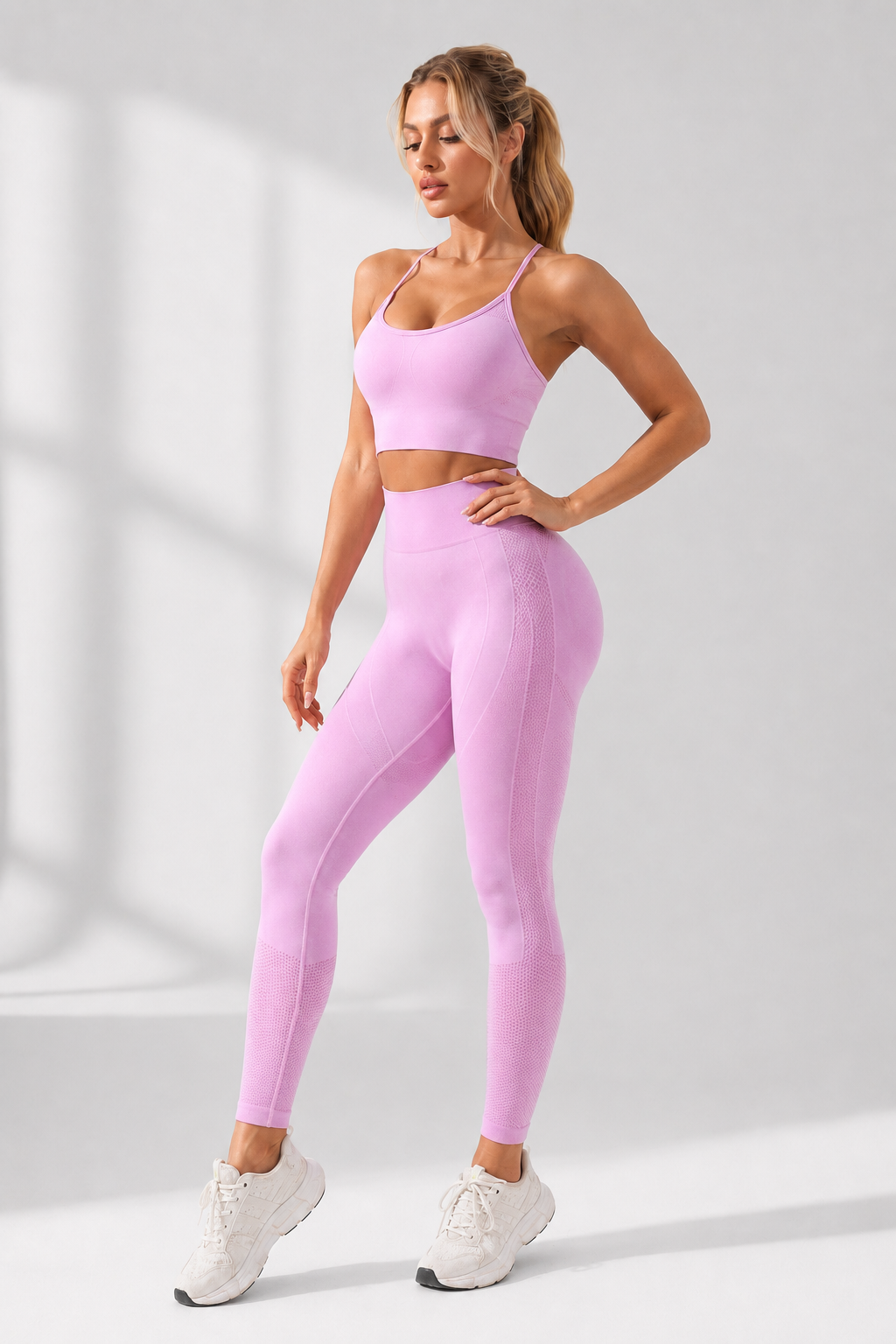 Lila Zen Seamless Sculpt Sports Bra & High-Waisted Leggings Set