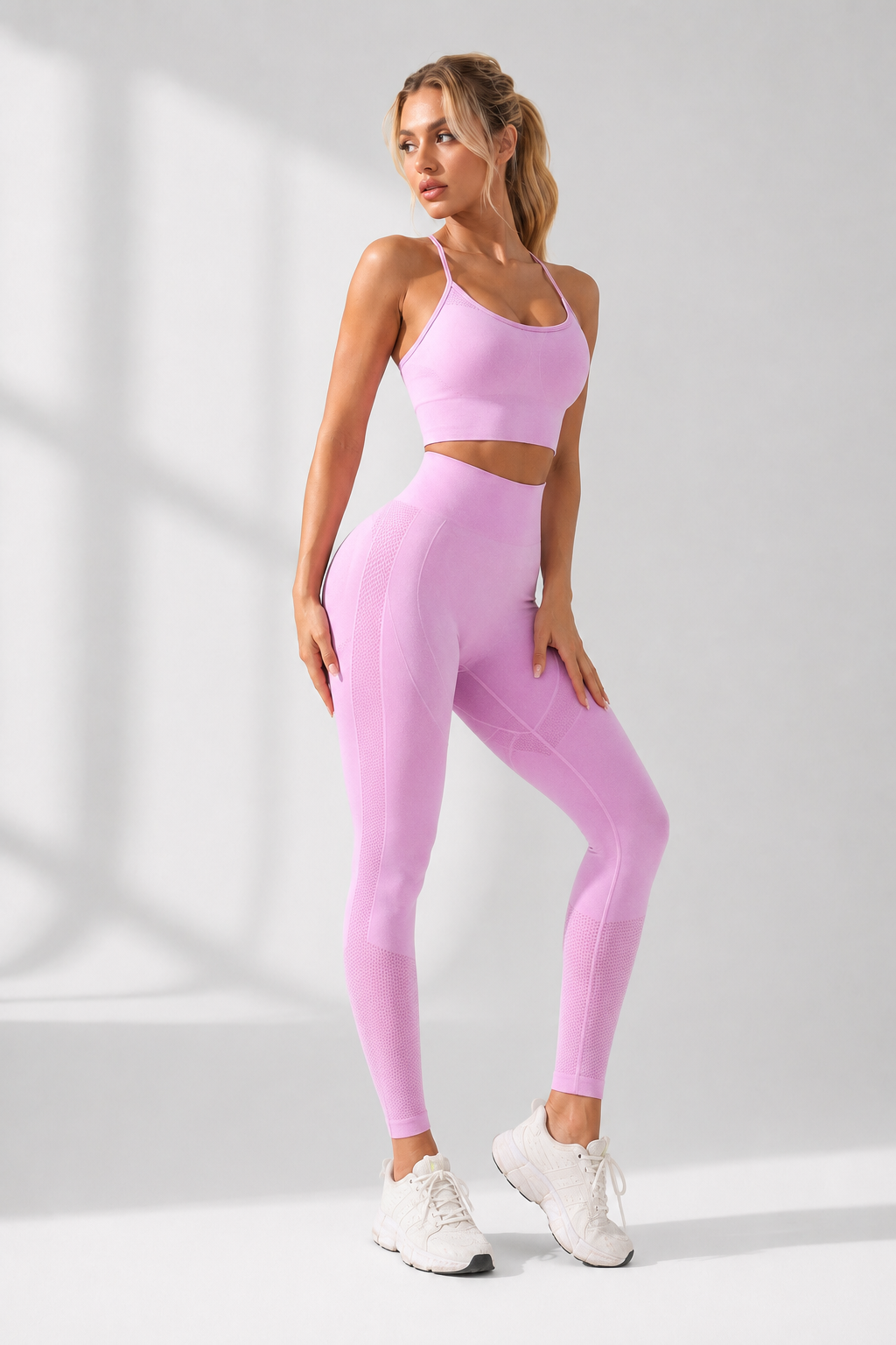 Lila Zen Seamless Sculpt Sports Bra & High-Waisted Leggings Set