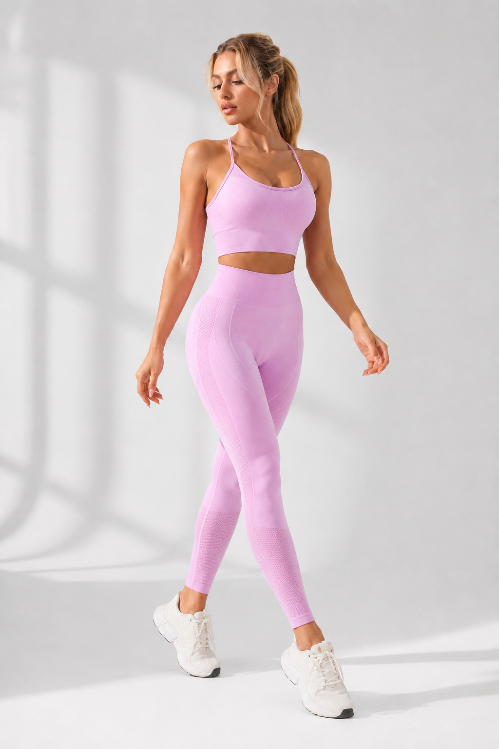 Lila Zen Seamless Sculpt Sports Bra & High-Waisted Leggings Set