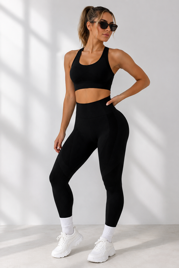 Lila Zen Seamless Sculpt Sports Bra & High-Waisted Leggings Set