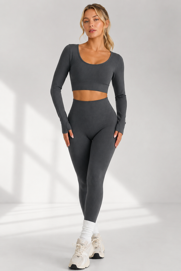 Lila Zen Cross-Back Long Sleeve Sculpting Workout Set