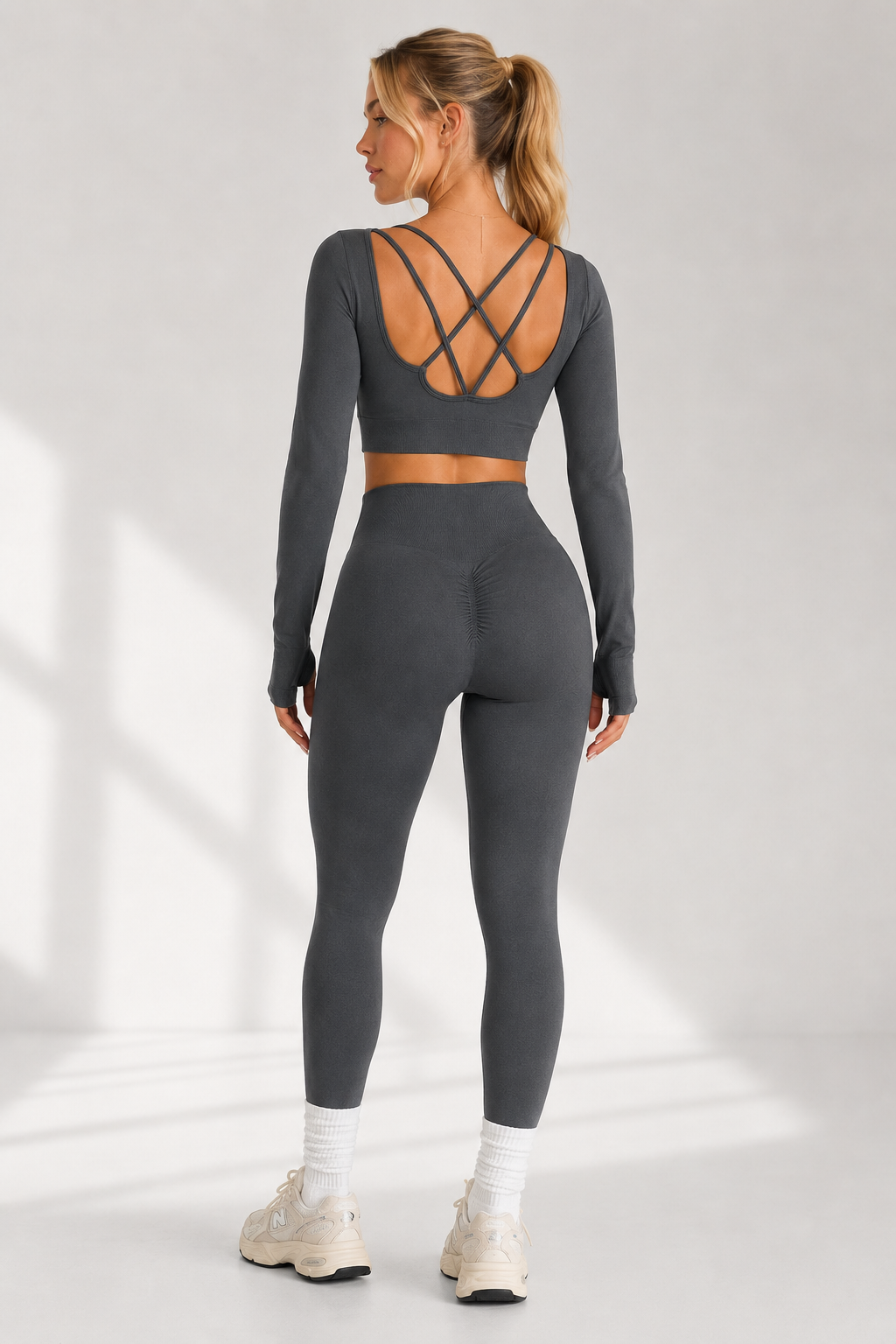Lila Zen Cross-Back Long Sleeve Sculpting Workout Set