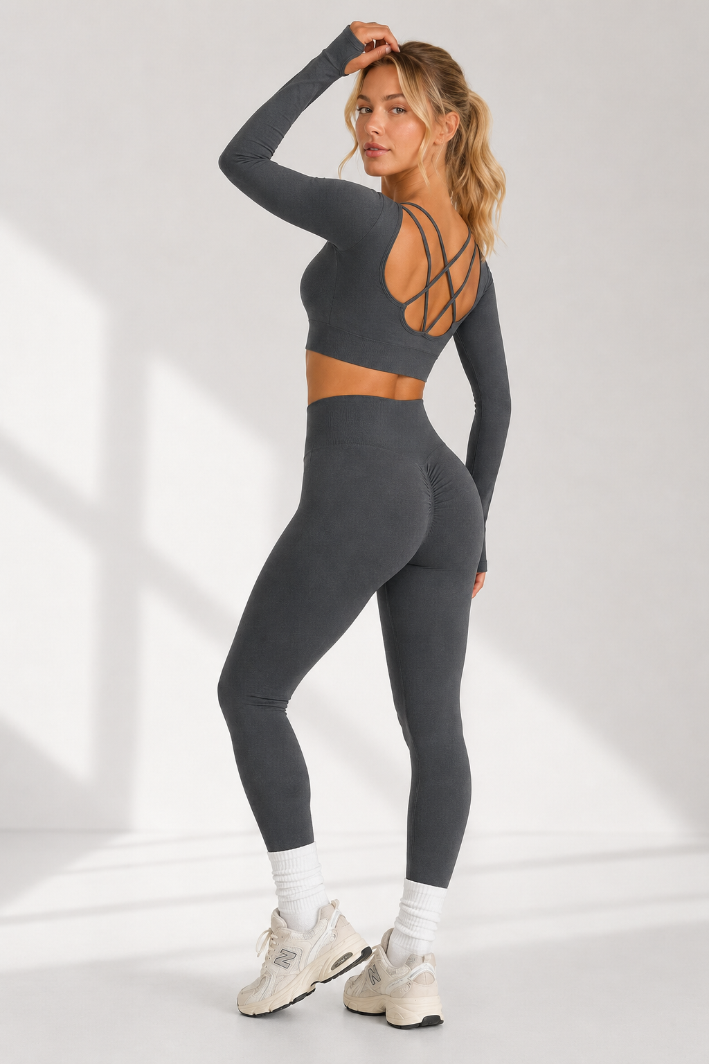 Lila Zen Cross-Back Long Sleeve Sculpting Workout Set