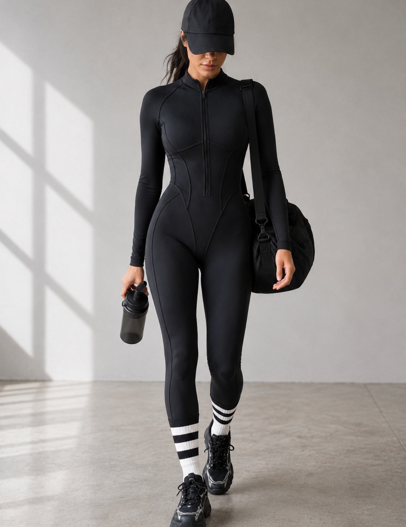 Front Open Back Sculpting Active Jumpsuit