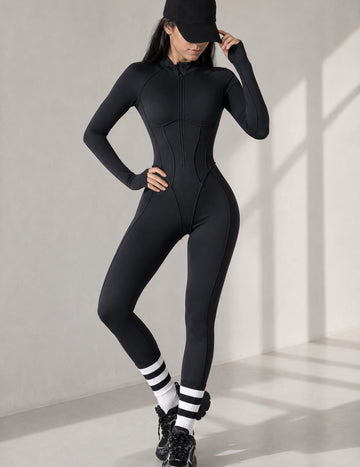 Front Open Back Sculpting Active Jumpsuit