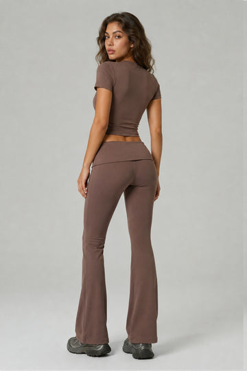 Sculpt Soft Second-Skin Short Sleeve Flared Leggings Set