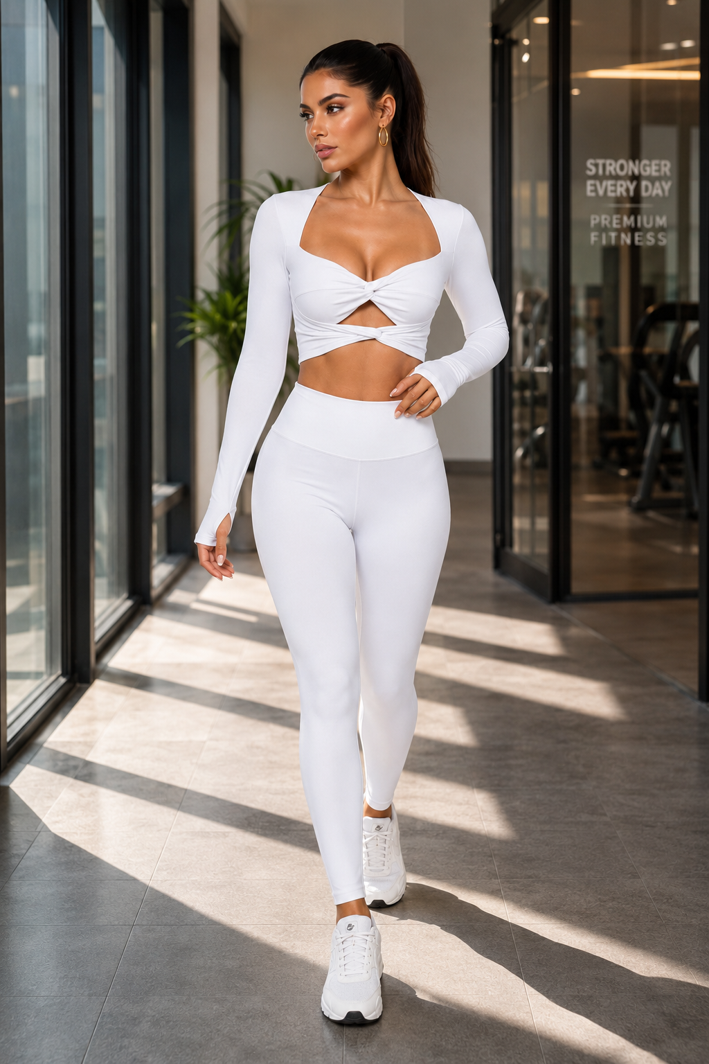 Lila Zen Twist-Front Cutout Long Sleeve Yoga Set