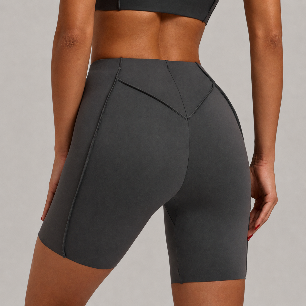 Lila Zen Sculpt Seam Padded Sports Bra & Biker Shorts Set