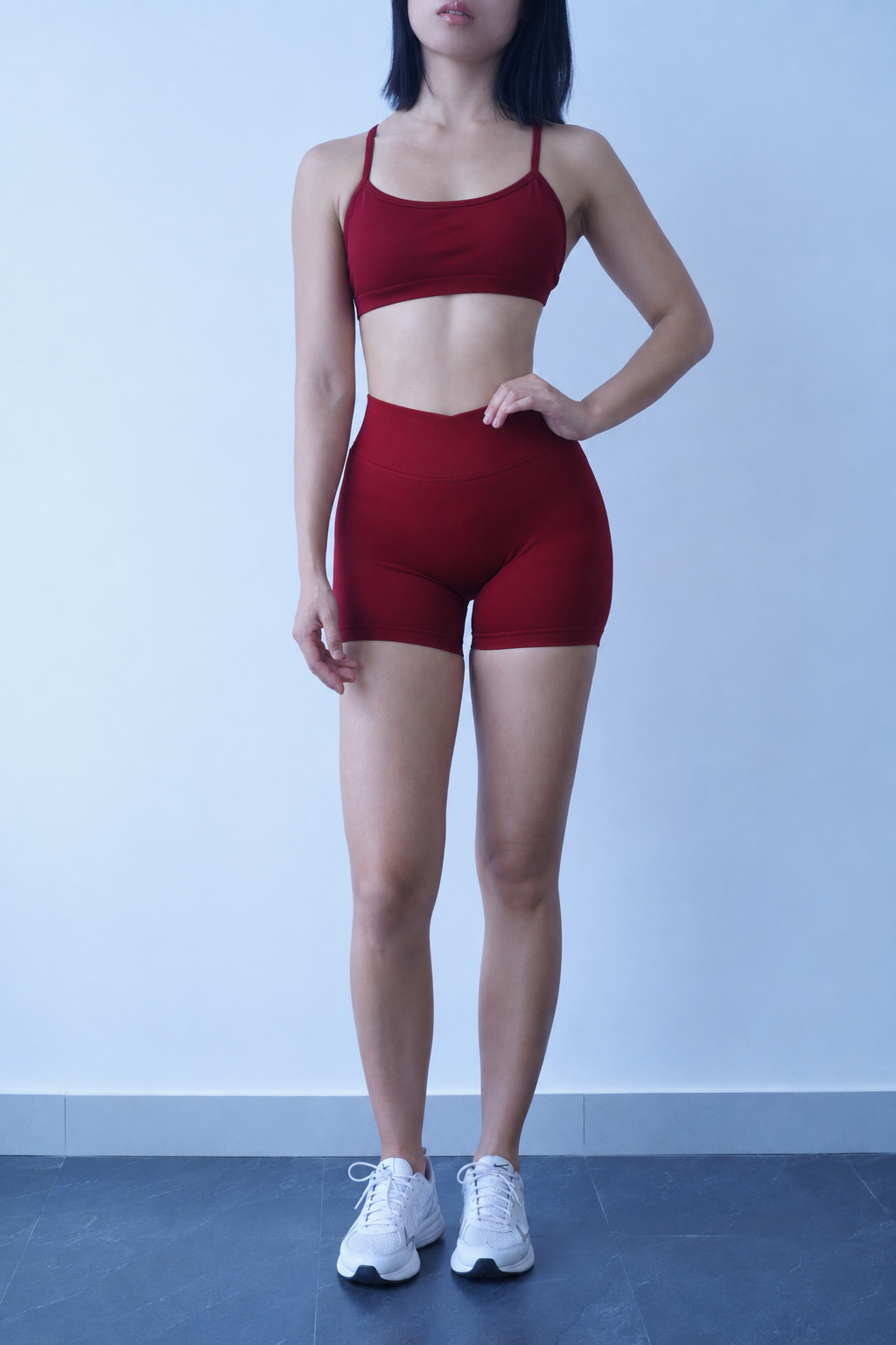 Seamless Cross Back Sports Bra & Scrunch Shorts Set