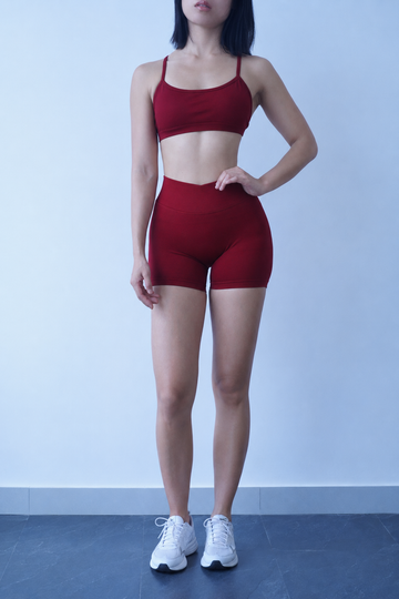 Seamless Cross Back Sports Bra & Scrunch Shorts Set