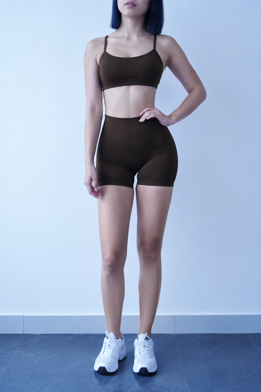 Seamless Cross Back Sports Bra & Scrunch Shorts Set