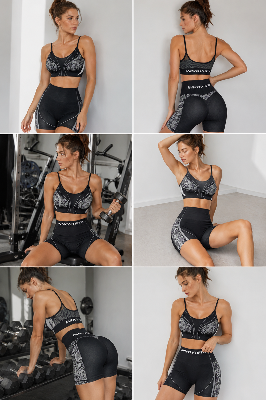 Lila Zen Seamless Sculpt High-Waisted Sports Bra & Biker Shorts Set