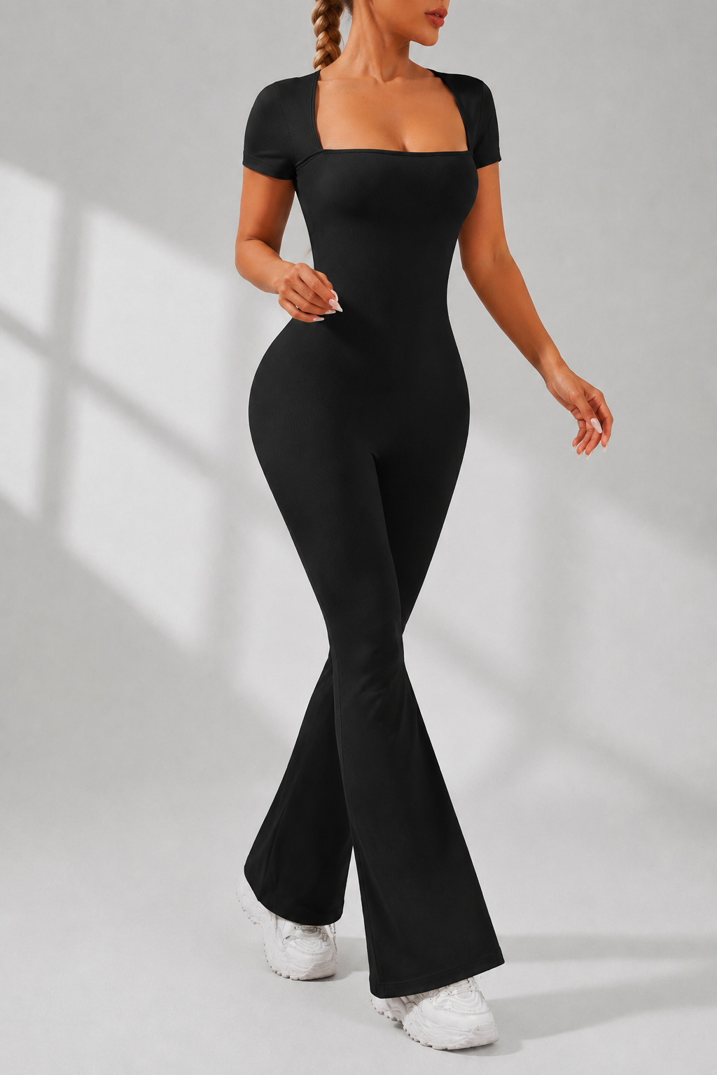 Lila Zen Women's Quick-Drying Slimming Tummy Control Slightly Flared Yoga Bodysuit Yoga Suit