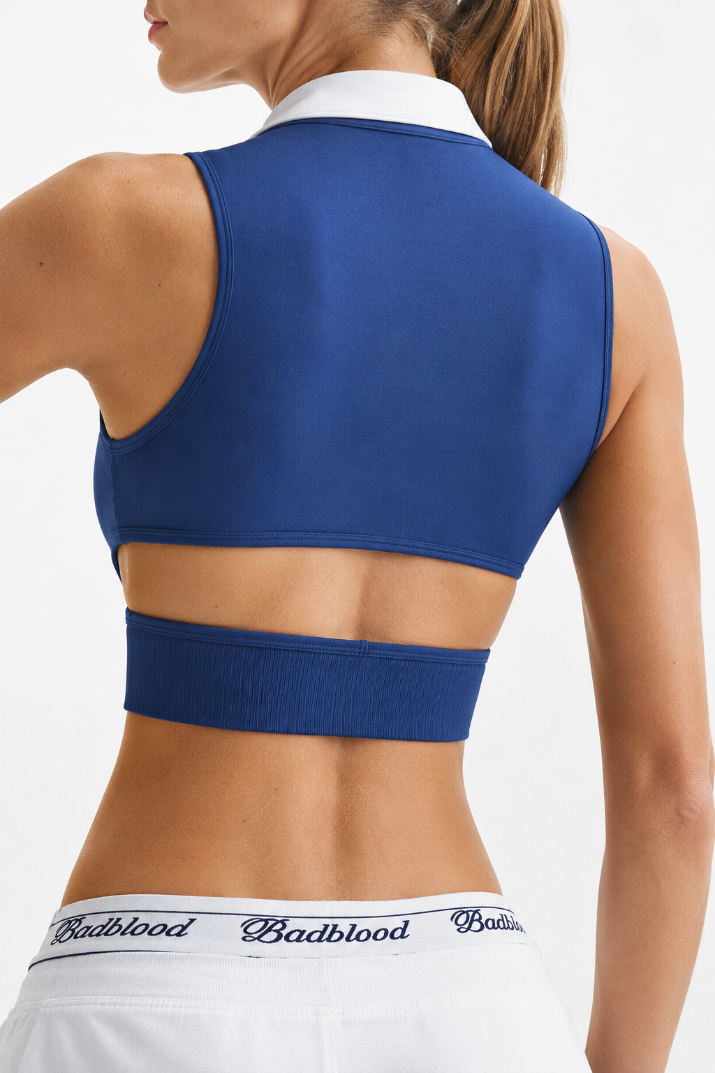 Lila Zen Collared Color-Blocked V-Neck Yoga Vest