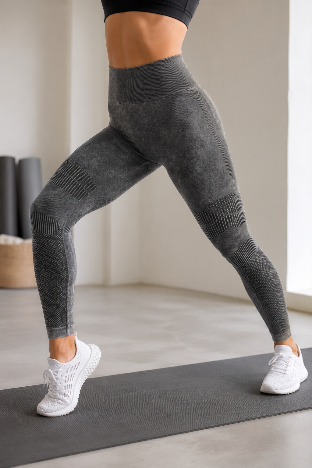Lila Zen Seamless ribbed high-waisted shaping yoga pants