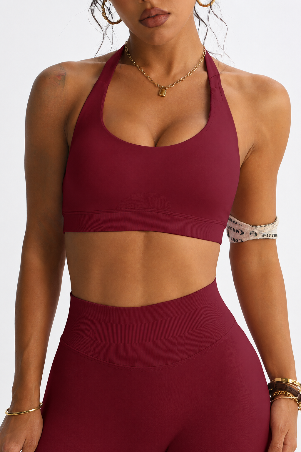 Lila Zen Seamless Halter Back Cropped Sports Bra