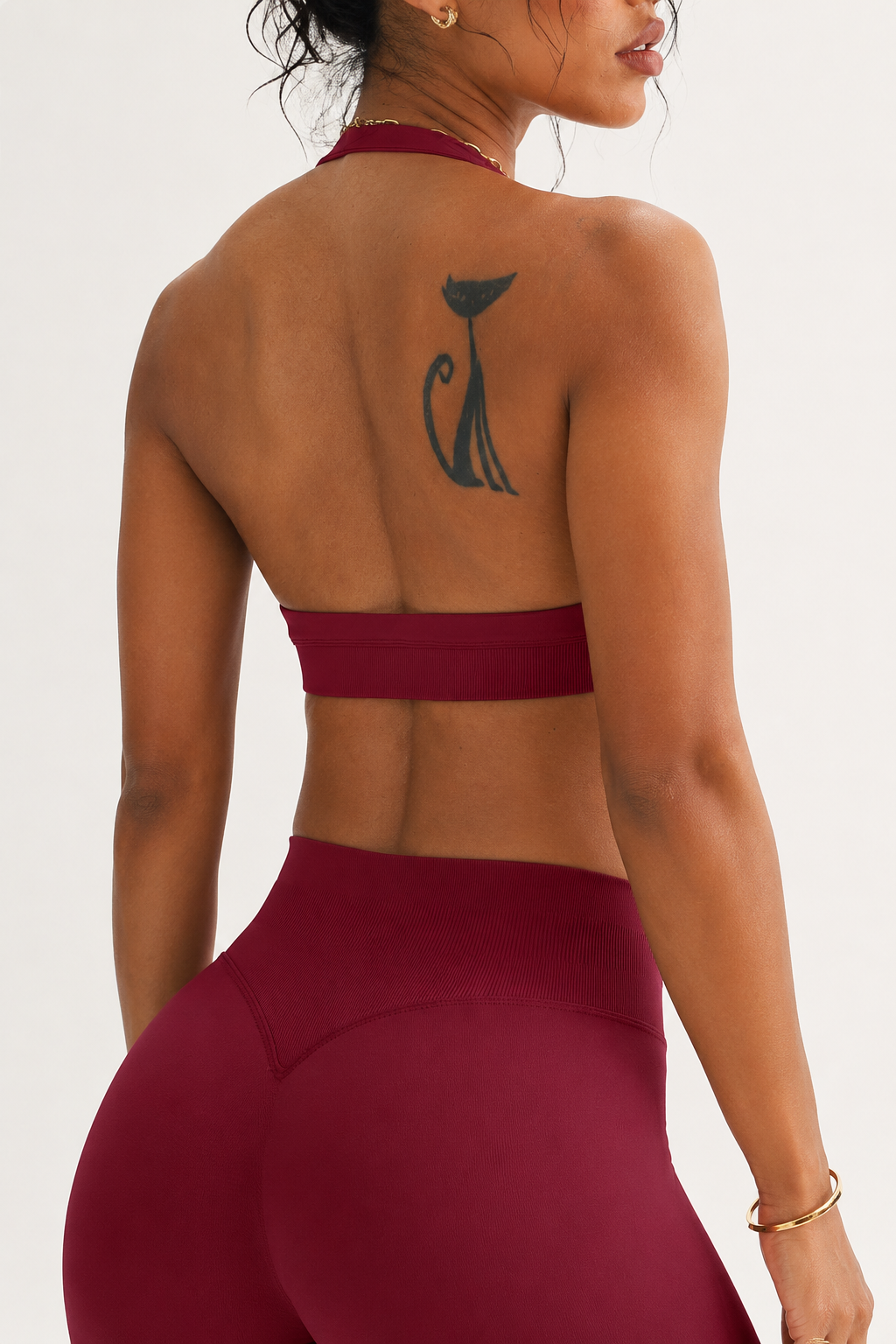 Lila Zen Seamless Halter Back Cropped Sports Bra