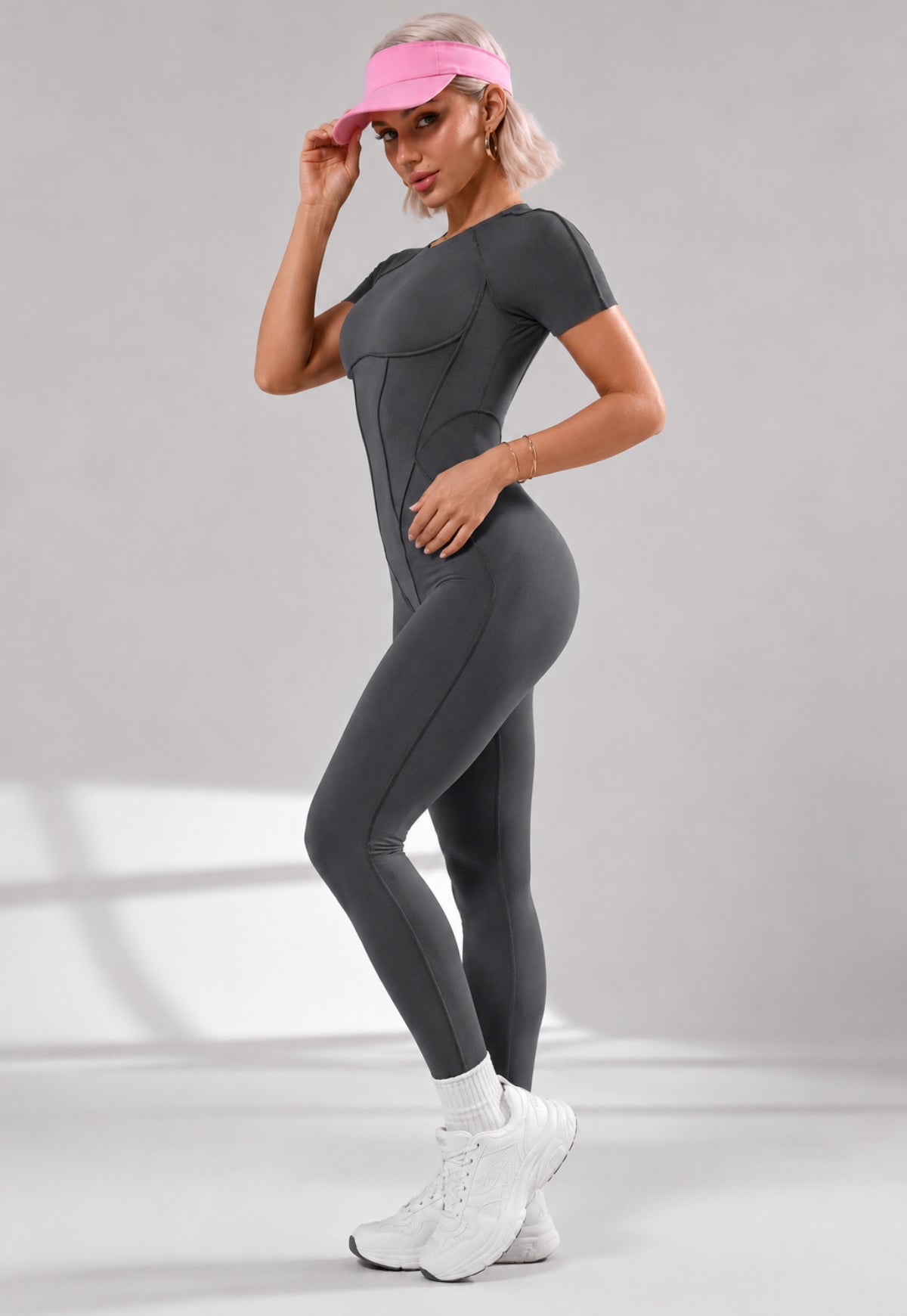 Sculpt Seam Open Back Padded Jumpsuit