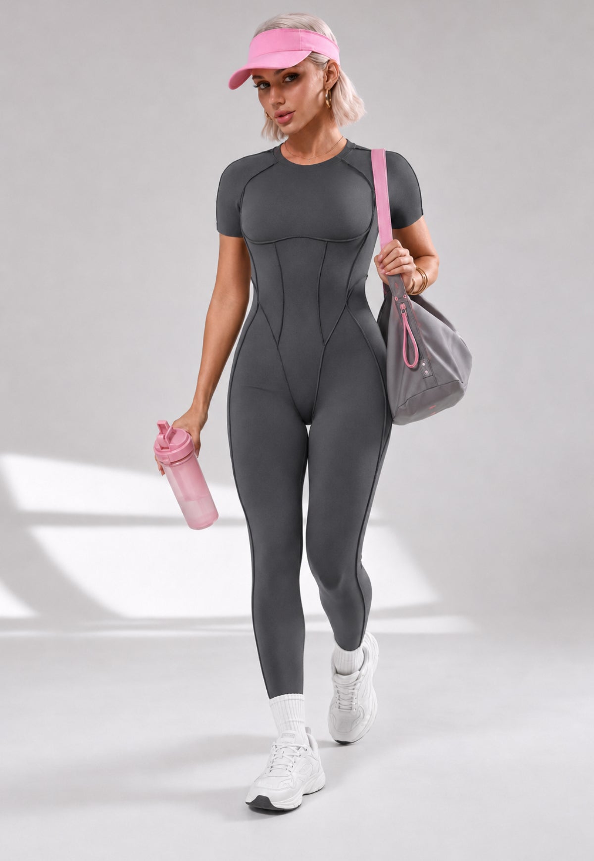 Sculpt Seam Open Back Padded Jumpsuit