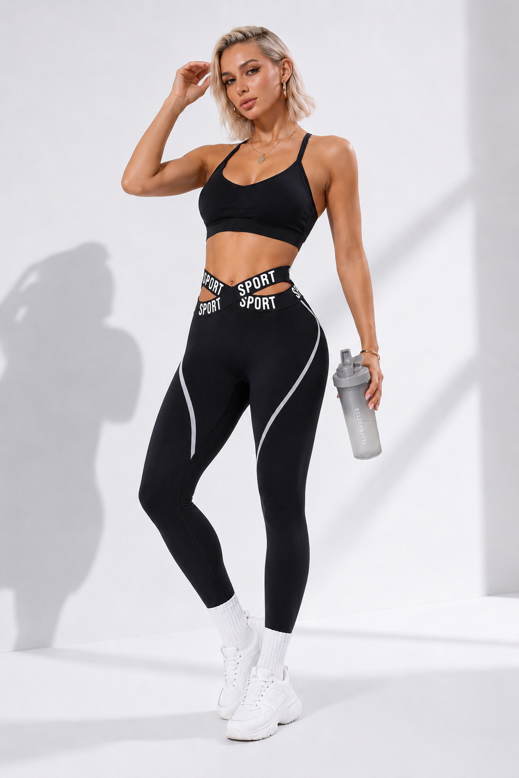 Lila Zen High-Waisted Cross-Waist Scrunch Yoga Leggings