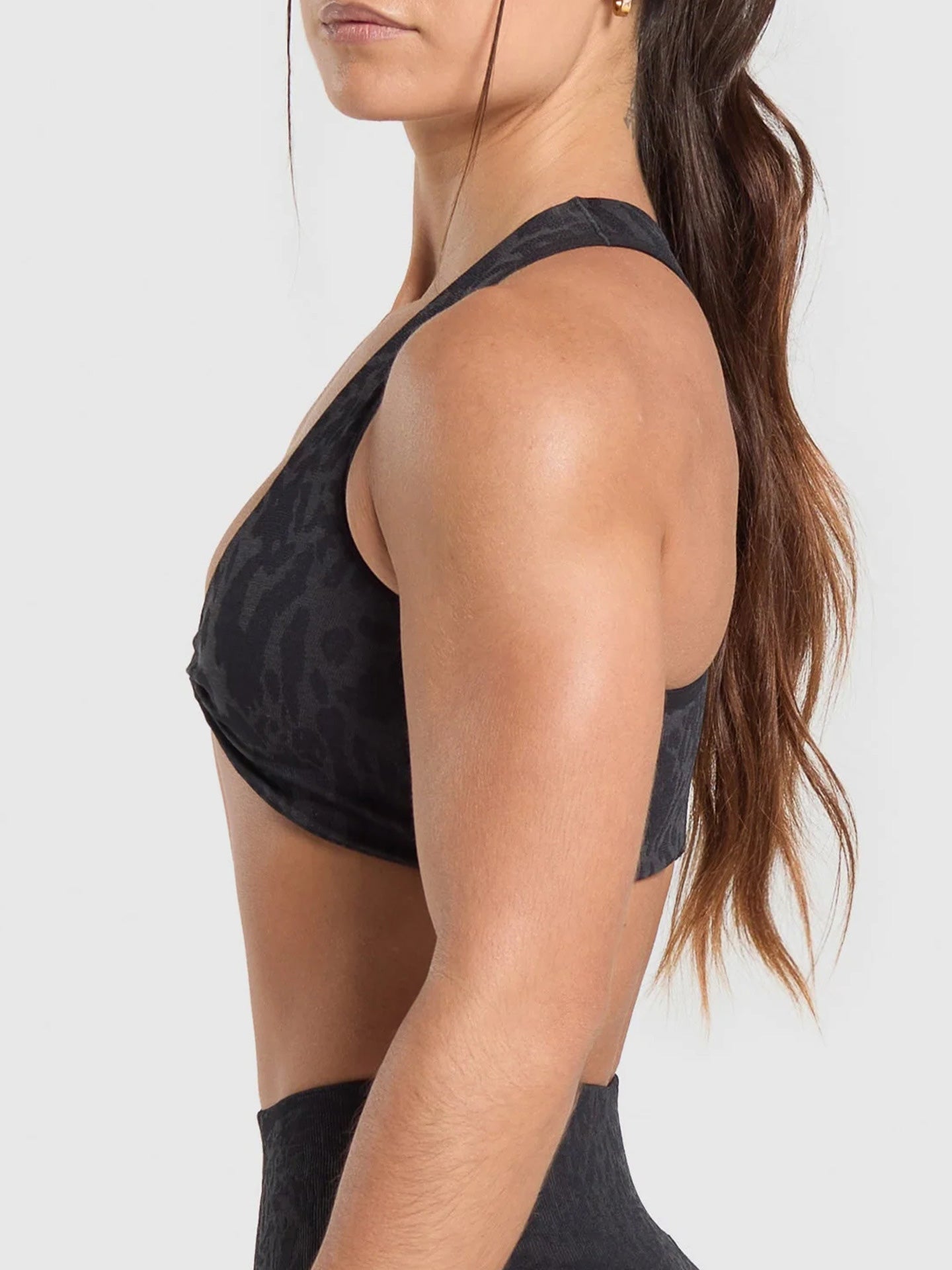 Lila Zen Leopard Print Twisted Sports Yoga Bra