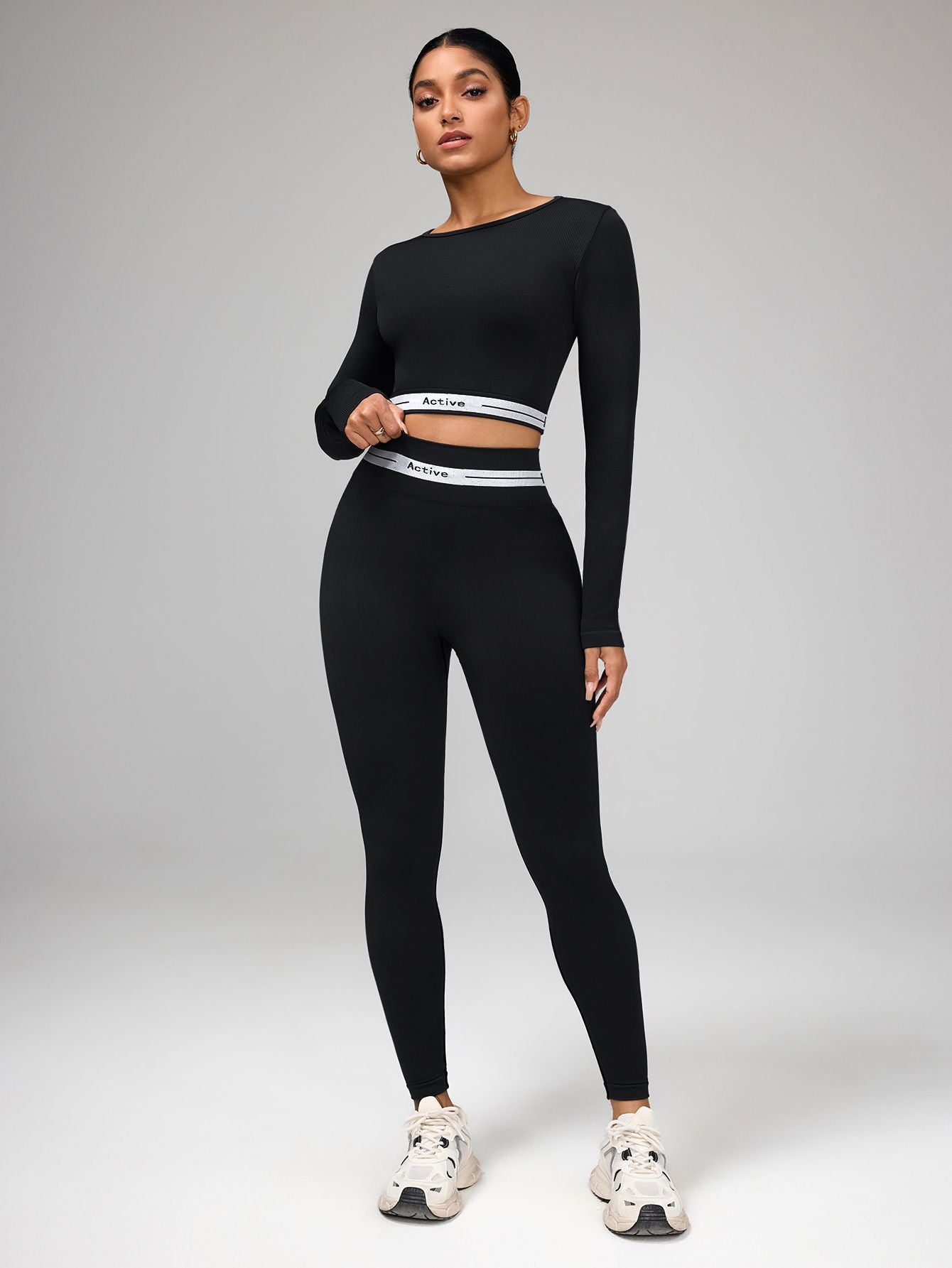 Lila Zen Women's Color-Blocked Striped Seamless Quick-Drying Fitness Yoga Set