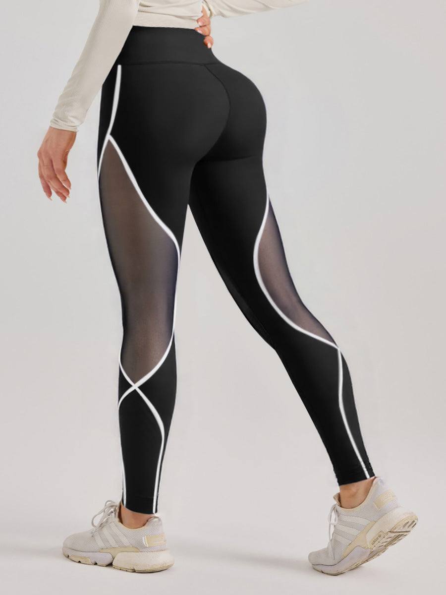 Lila Zen Women's Color-Blocked Mesh Shaping Yoga Pants