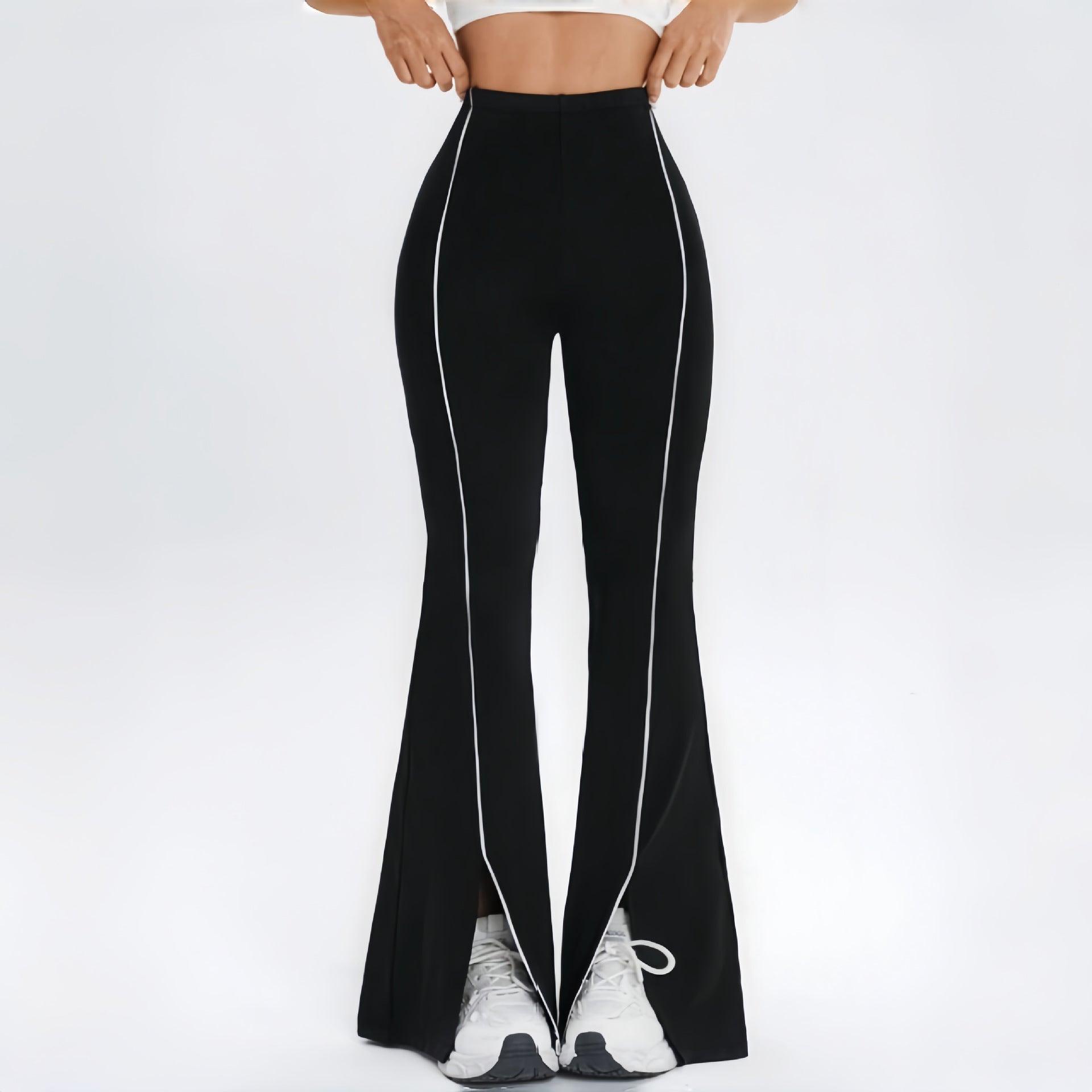 Lila Zen Women's High-Elastic Yoga Flare Slit Casual Sports Yoga Pants