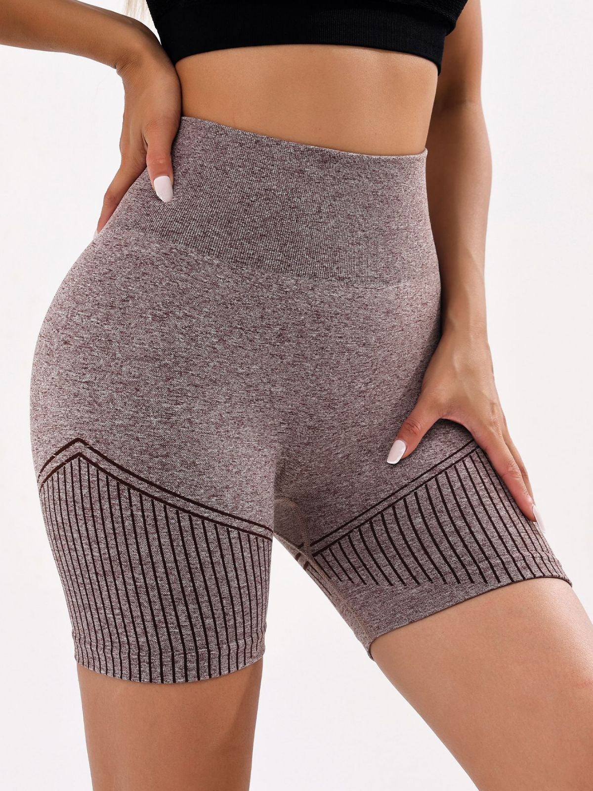 Lila Zen High-Waisted Elastic Seamless Hip-Lifting Fitness Shorts