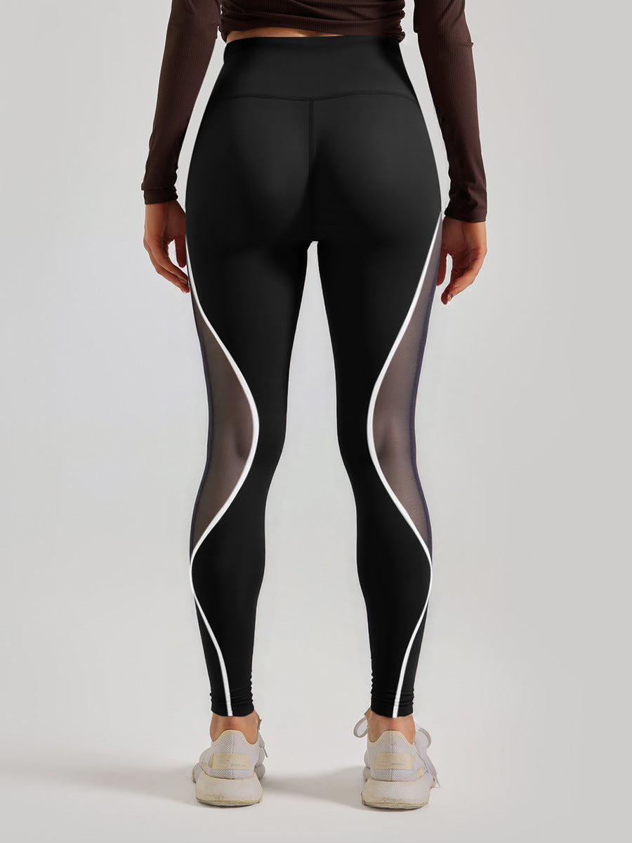 Lila Zen Women's Color-Blocked Mesh Shaping Yoga Pants
