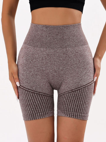 Lila Zen High-Waisted Elastic Seamless Hip-Lifting Fitness Shorts