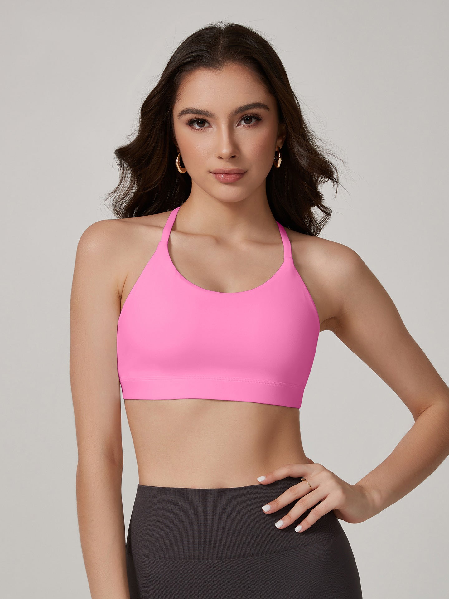 Lila Zen Halter Cross-Back Sports Bra