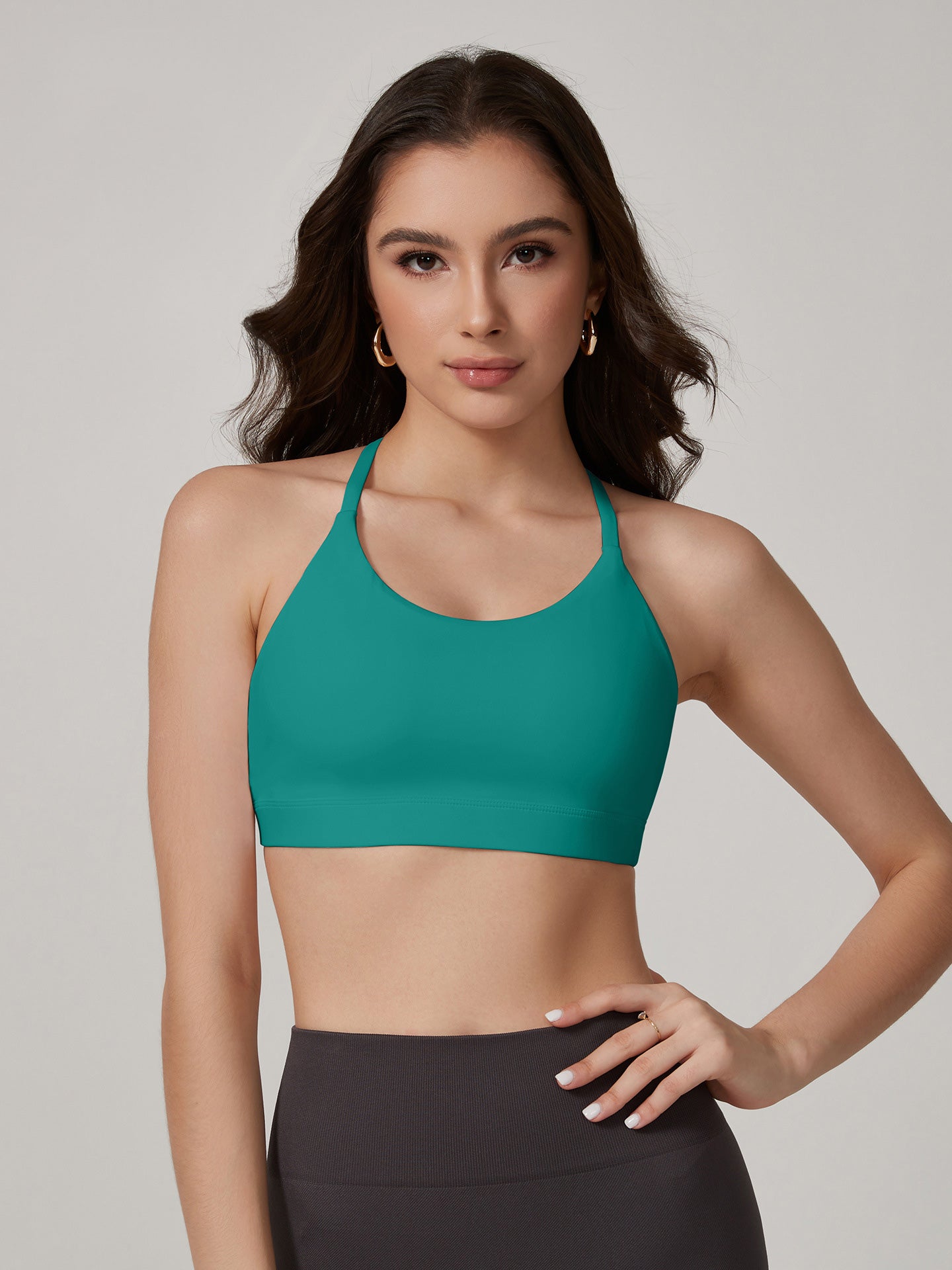 Lila Zen Halter Cross-Back Sports Bra