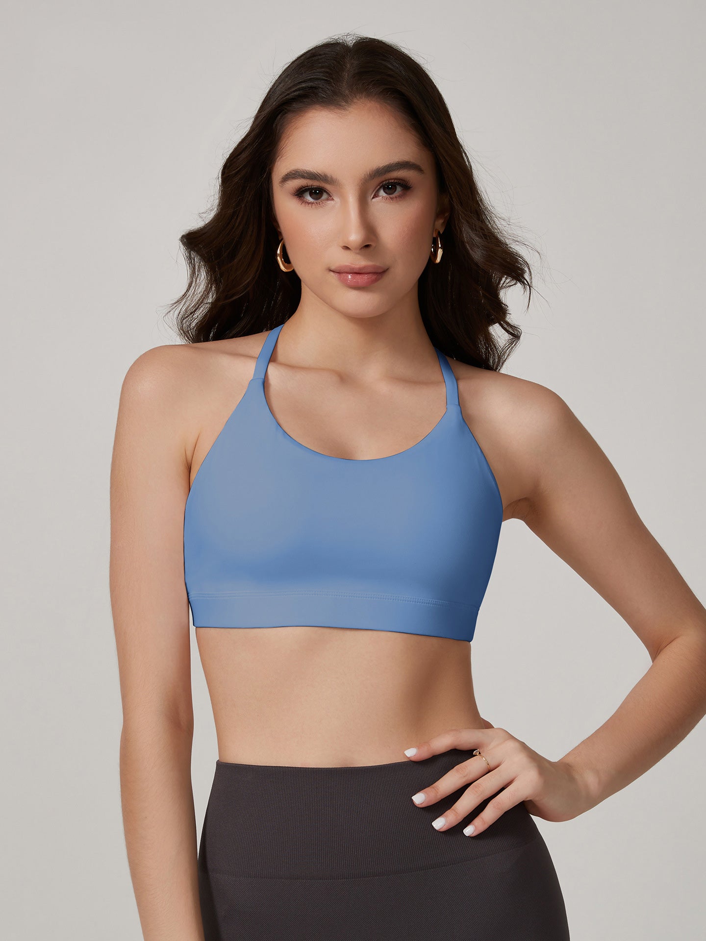 Lila Zen Halter Cross-Back Sports Bra
